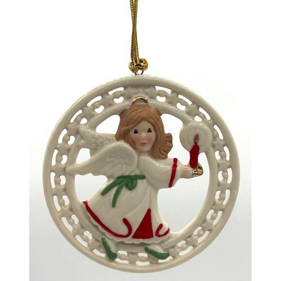 Lenox Pierced Figural Angel Christmas Ornament Bone China 24K‎ Gold Accent 3.5" - Picture 4 of 16